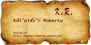 Káplár Roberta névjegykártya